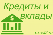 Расчет кредитов и вкладов в Excel Расчет кредитов и вкладов в Excel